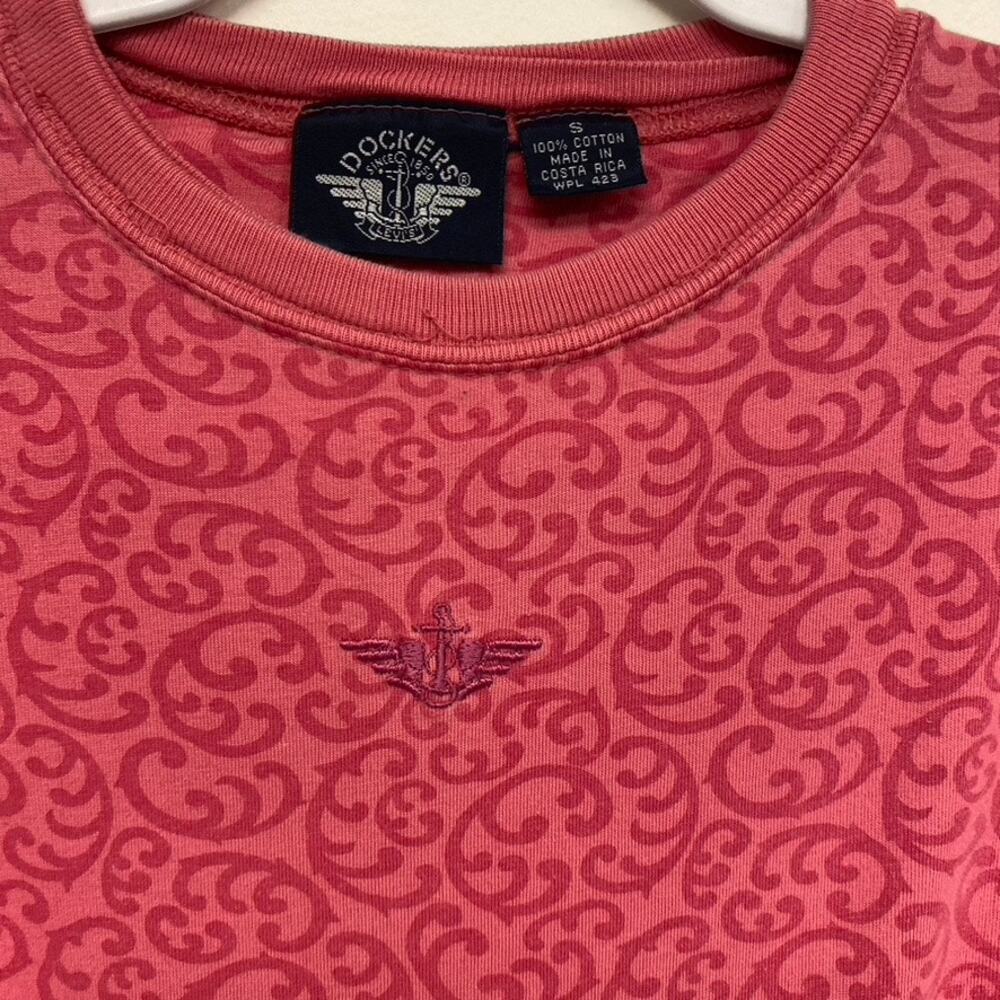 Vintage Dockers Womens Size S Pink Printed Long Sleeve Shirt - Picture 3 of 7